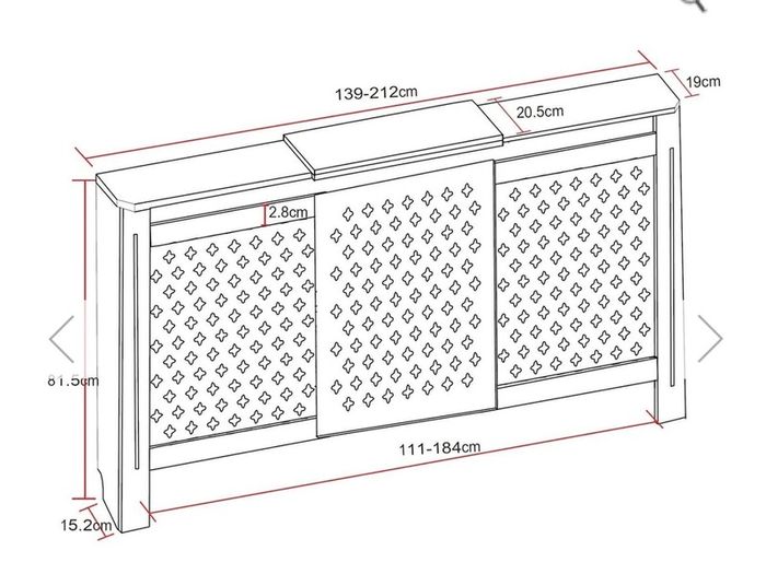 White Adjustable Radiator Cover 139 to212cm  Boxed & Unopened