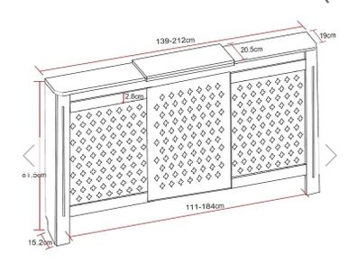 White Adjustable Radiator Cover 139 to212cm  Boxed & Unopened