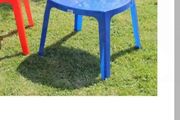 Blue plastic table . please read description