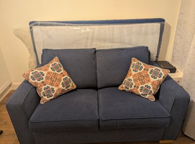 Blue 2 seater Sofa Bed