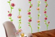 Nice Rose and Poppy Flower Mural Art DIY Decal Wall Stickers