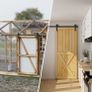 183CM/6FT Sliding Door Track Barn Door Hardware Kit Closet Rail Roller Accessory Adjustable Floor Guide Image 6