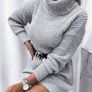 A striped sweater dress with a turtleneck Image 4