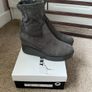 boots grey suede effect wedge sock boots size 41 Image 2