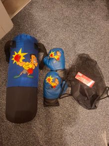 Kids Boxing bag with gloves and net bag