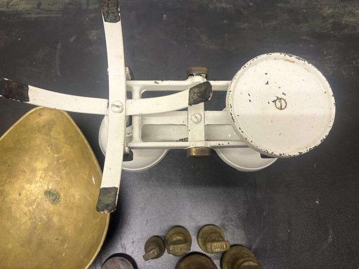 Vintage The Viking Balance Scales with Brass Bowl & Weights