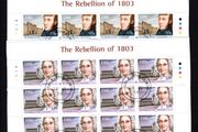 2003 Ireland Centenary of 1803 Rebellion Plate 1A1A1A1A Commemorative Stamp Sheetlet MNH Fine CDS Used with Dublin CDS cancel of 29th July 2003 (First day of issued) on envelope extract.