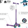 3 wheels scooter for kids with wheels light and front light. New in box! Image 3