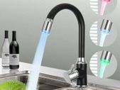 LED Kitchen Sink Mixer Taps Swivel Spout Pull Out Basin Tap Black Chrome Faucet