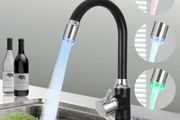 LED Kitchen Sink Mixer Taps Swivel Spout Pull Out Basin Tap Black Chrome Faucet