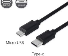 Black 1M Type C USB-C To Micro USB Cable Charger Data OTG Cord Lead
