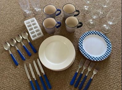 Mixed crockery for Caravaning or Camping
