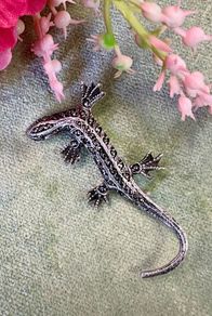 Antique Silver Lizard Brooch