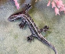 Antique Silver Lizard Brooch