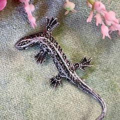 Antique Silver Lizard Brooch