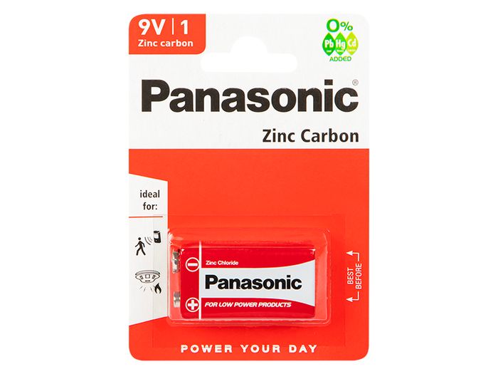 New High Quality Panasonic 9V Zinc Carbon Battery Powercell Block 6F22 #950
