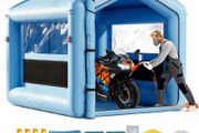 Inflatable Paint Booth, 3 x 2.5 x 2.5 m, Inflatable Spray Booth with 550W Powerful Blower and Air Filter System, Triangular Roof, for Painting Bicycle, Motorcycle, Automotive Sheet Metal