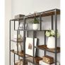 6 Tier Bookcase Standing Shelf, 30 x 80 x 180 cm, Shelf, Industrial Design, Storage Shelf for Living Room, Bedroom, Office, Vintage Brown/Black Image 2