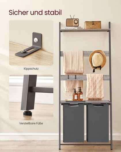 Laundry basket with towel ladder Bathroom furniture