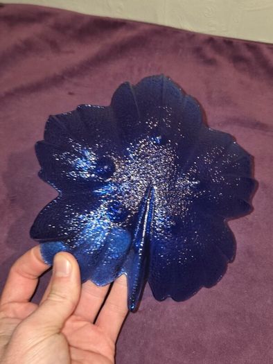 Vintage Cobalt Blue Leaf Dish