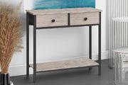 Slim Console Table, Narrow Console Table with 2 Drawers, Hallway Table with Storage, Sofe Table, Small Side Table for Small Spaces, Living Room, Entryway, Kitchen, Greige and Black