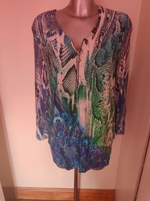 BNWT lovely Pfeffinger printed zipped tunic size UK14 EU42 Postage included