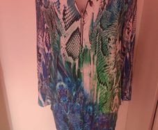 BNWT lovely Pfeffinger printed zipped tunic size UK14 EU42 Postage included