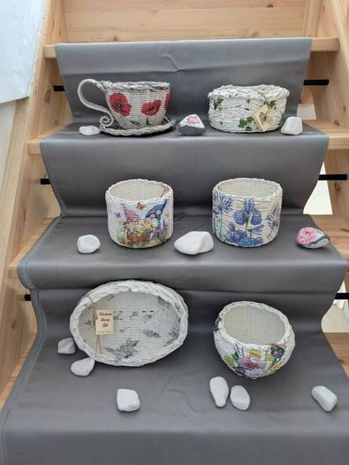 Handmade Newspaper Baskets Small
