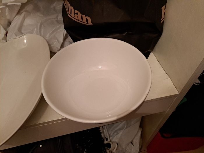 White salad bowl