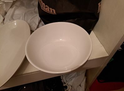 White salad bowl