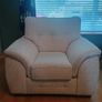 3-seater sofa and 2 matching armchairs, cream fabric Image 4