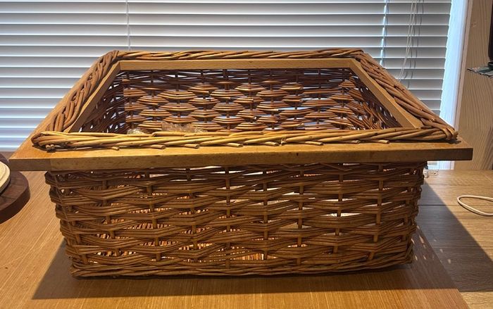 Vintage Wicker Pull-out Basket & Runners
