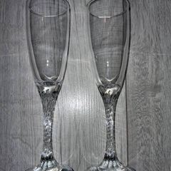 x2 Bundle - Champagne Flutes Twist Stem Glasses