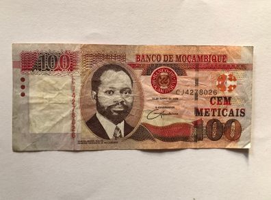 2006 Mozambique 100 Meticais Note