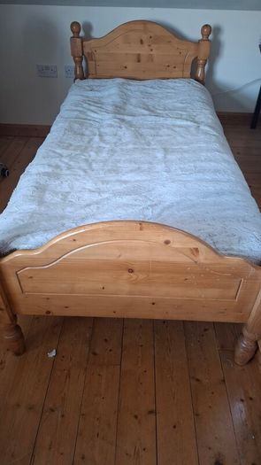 single bed with mattress