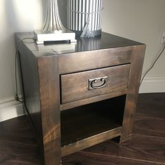 Solid Wood Lamp Table with Drawer - Side Table - Occasional Table - Bedside Locker