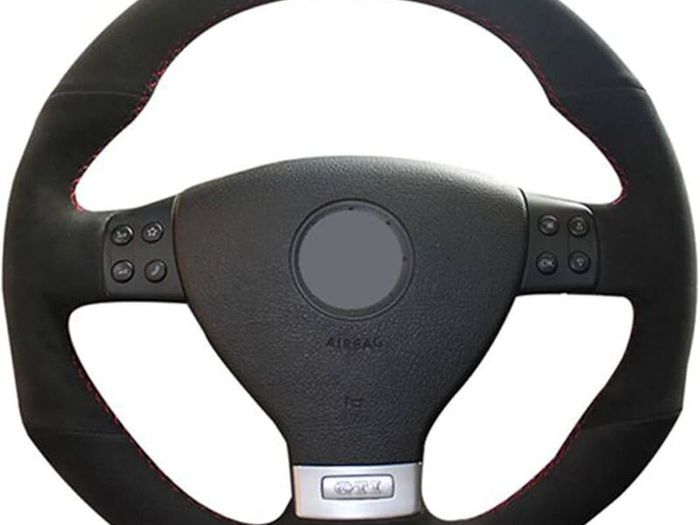 Car Accessories Customized Suede Leather Car Steering Wheel Cover For Volkswagen Passat B6 Golf 5 Mk5 VW Jetta 5 Mk5 Tiguan 2007