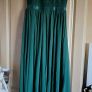 Long dark green lacy chiffon maxi dress M 10 Image 4