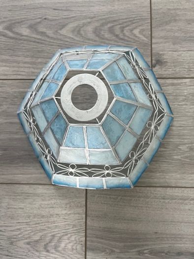 Ceiling Light Shade- Blues And Silver. In Great Condition.