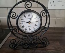 Wrought Iron Clock and Photo Frame