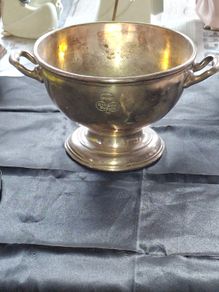 Rare Antique Silver-Plated Pedestal Bowl engraved branding for the Savoy Cinema Dublin manufactured by Gladwin Ltd in Sheffield
