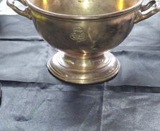 Rare Antique Silver-Plated Pedestal Bowl engraved branding for the Savoy Cinema Dublin manufactured by Gladwin Ltd in Sheffield