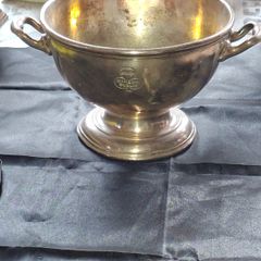 Rare Antique Silver-Plated Pedestal Bowl engraved branding for the Savoy Cinema Dublin manufactured by Gladwin Ltd in Sheffield