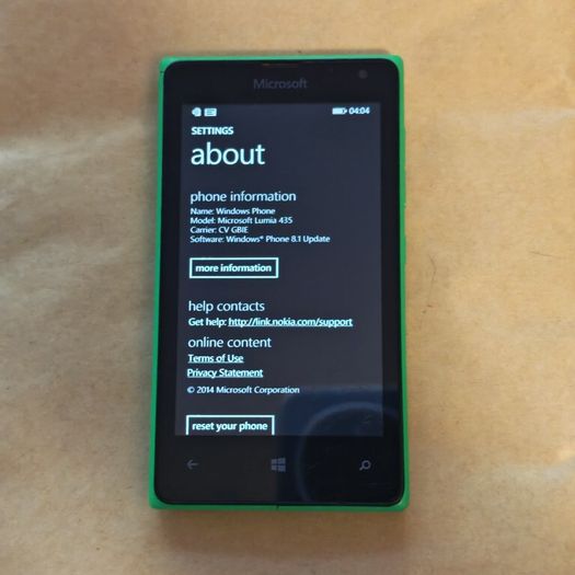 Microsoft Lumia 435 - 8GB - Bright Green - Windows 8.1 - Tested