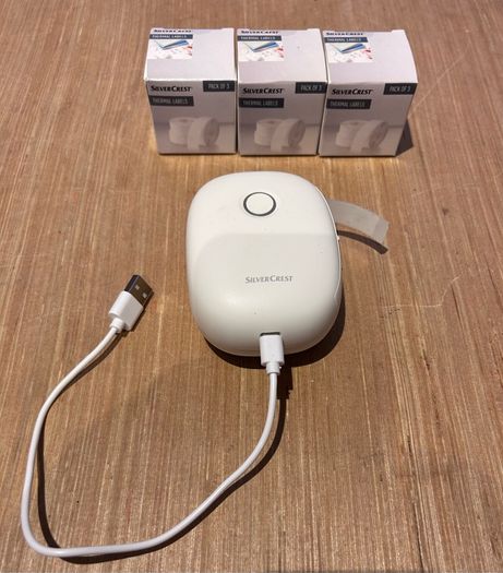 SilverCrest Bluetooth Label Printer (model 4435) and Thermal Labels (3boxes)