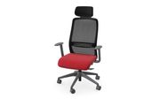 NV High Back Swivel Mesh Chair Grey Frame with adjustable arms and headrest