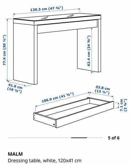 IKEA Malm Dressing Table White
