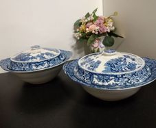Pair of 1930' Swinnertons Olde Alton Ware "Japanese Garden" Tureens