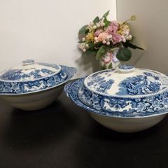 Pair of 1930' Swinnertons Olde Alton Ware "Japanese Garden" Tureens