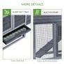 Small Chicken Coop with Run Hen House Poultry Nesting Box Grey 150.5 x 54 x 87cm Image 7